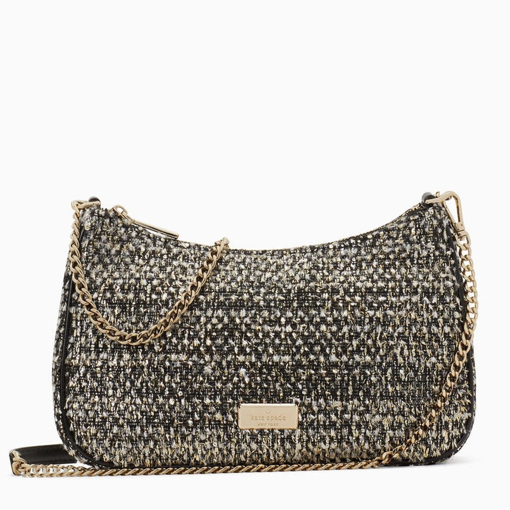 kate spade NWT! $359 MSRP Kiki Convertible Metallic Tweed Crossbody